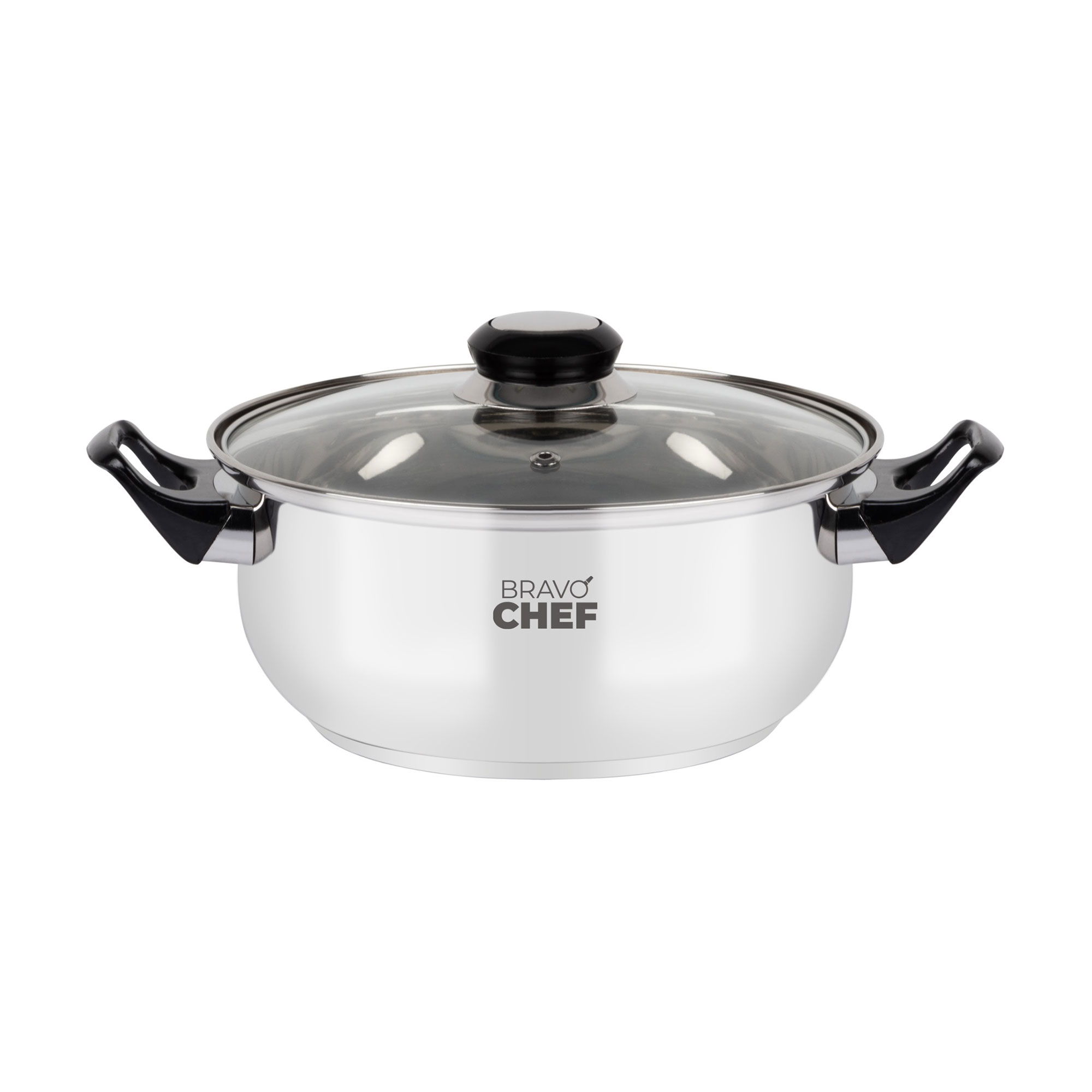 Каструля BRAVO CHEF з кришкою та бакелітовими ручками, 22 см, 3.5 л (BC-2002-22)